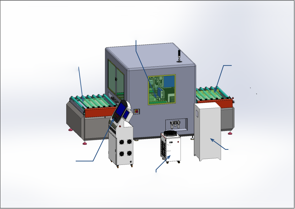M9070 dual-head laser drilling machine with infeed and outfeed tables